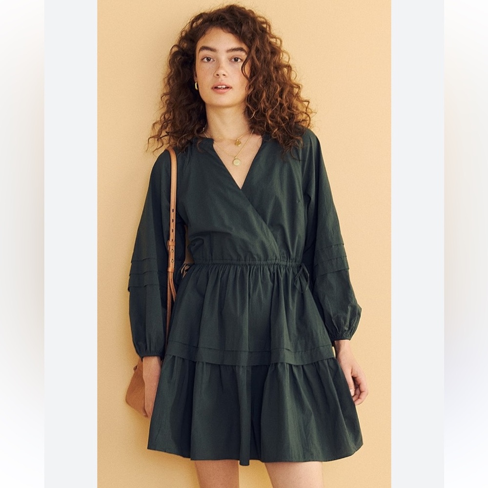 Madewell Dark Green Wrap Dress